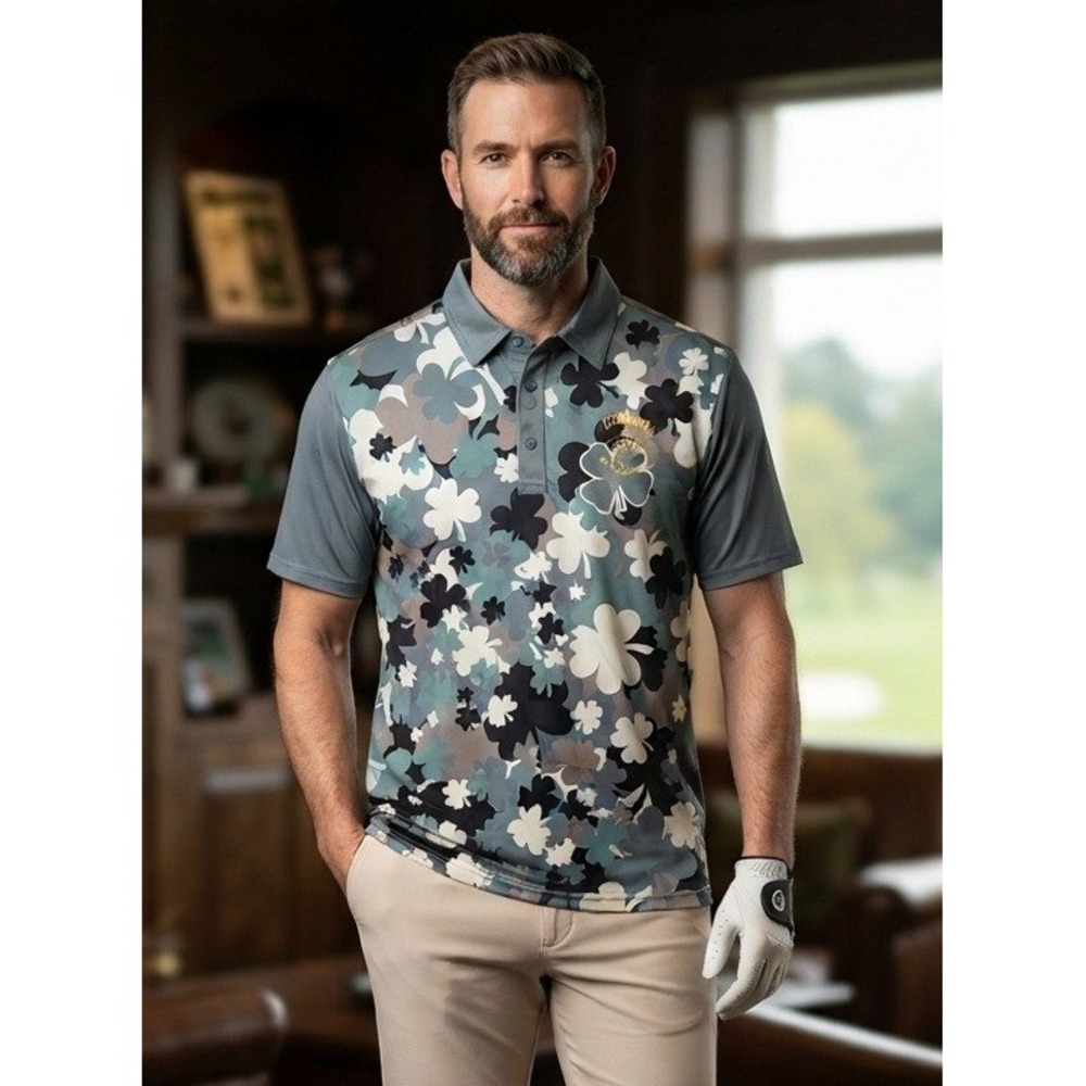 ReadyGOLF Killarney Golf Tournament Shirt Men's M Clover Short Sleeve Athletic
